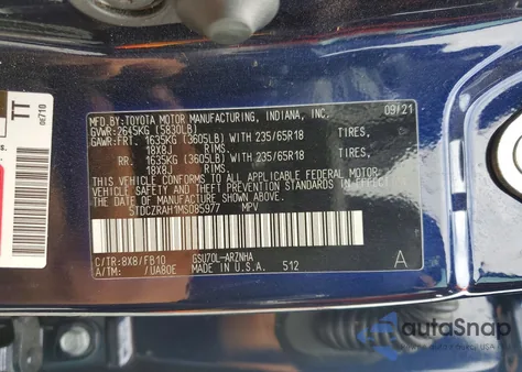 2021 Toyota Highlander L from USA, damaged, VIN 5TDCZRAH1MS085977